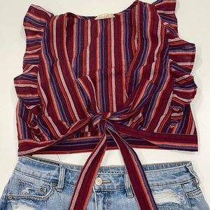 Striped wrap top